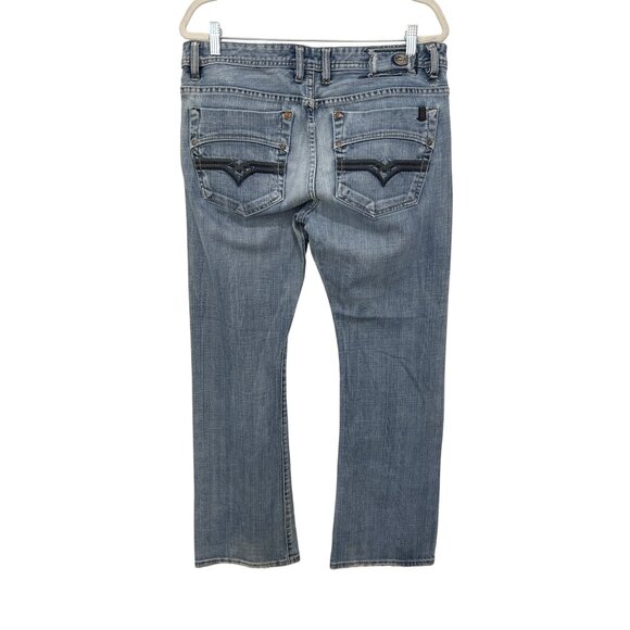 Buffalo David Bitton Jeans Size 34 Bootcut Denim Light Wash Distressed Western - Picture 2 of 9